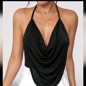 Draped halter style top